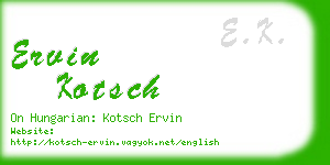 ervin kotsch business card